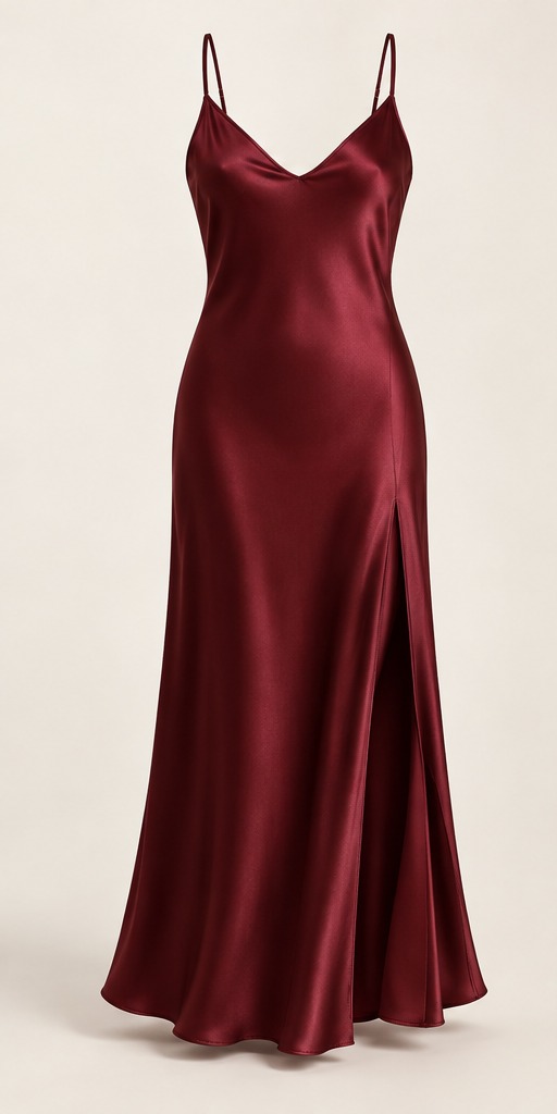 Bordeaux Silk Maxi, Bordeaux, front view