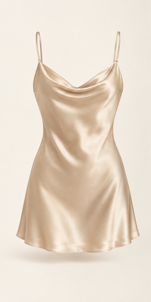 Muse Silk Slip, Champagne, front view